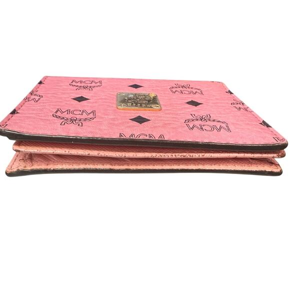MCM Visetos Monogram Bifold Cardholder Wallet*Pink*with Entrupy COA - Picture 5 of 8